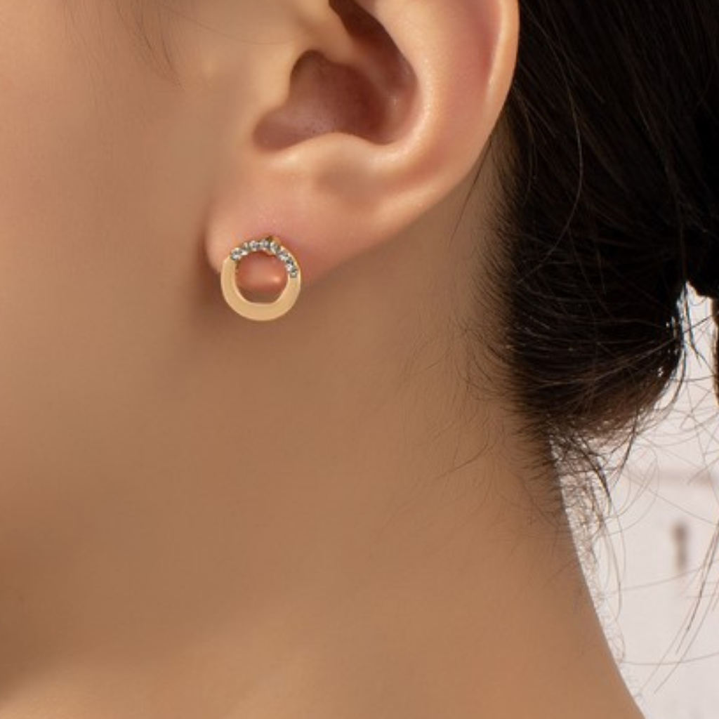 glitz + gold stud earring collection