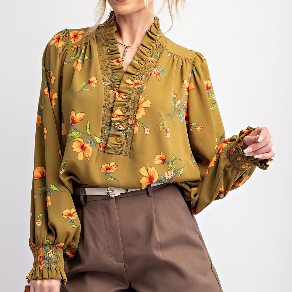 the lexie olive blouse