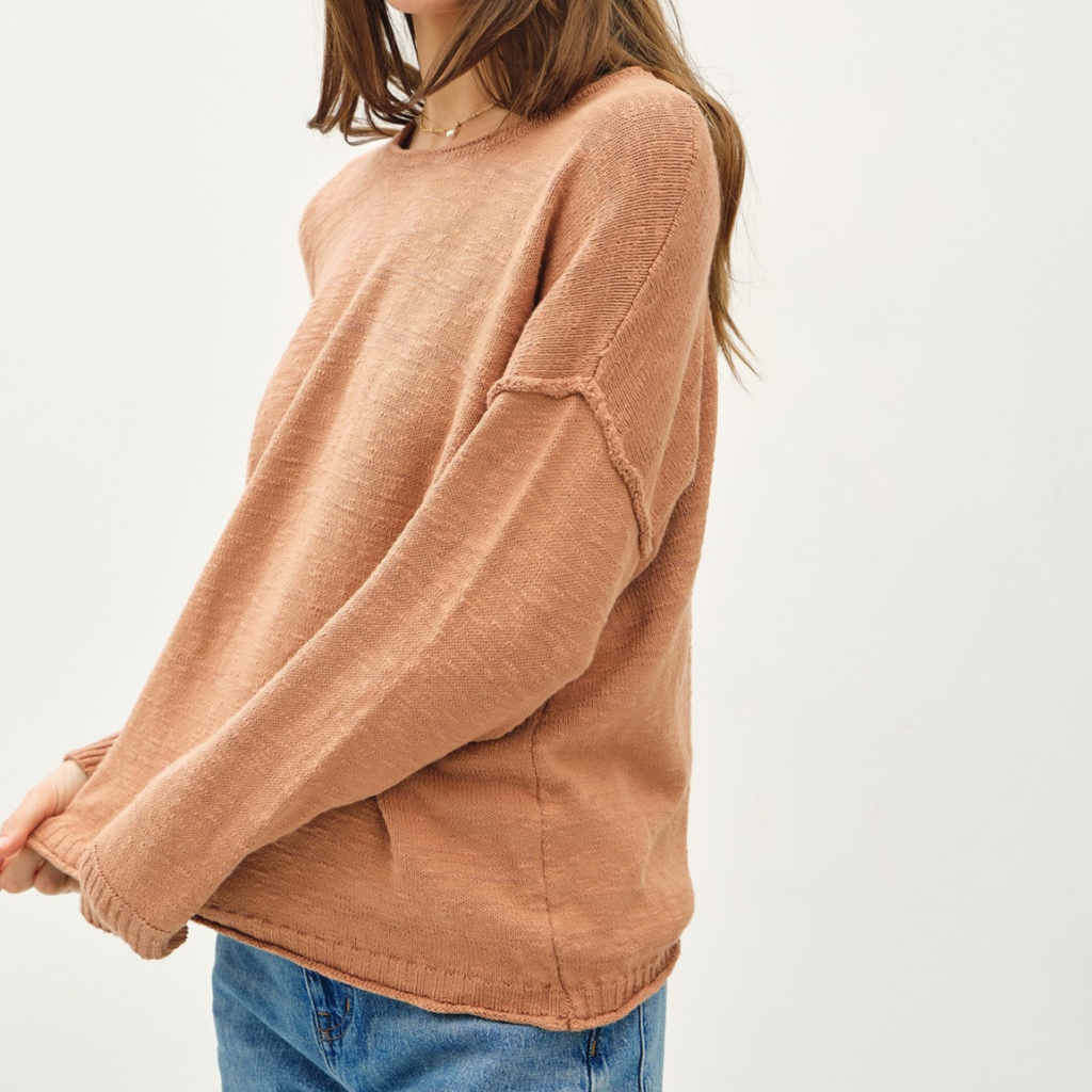 the piper sweater in terracotta