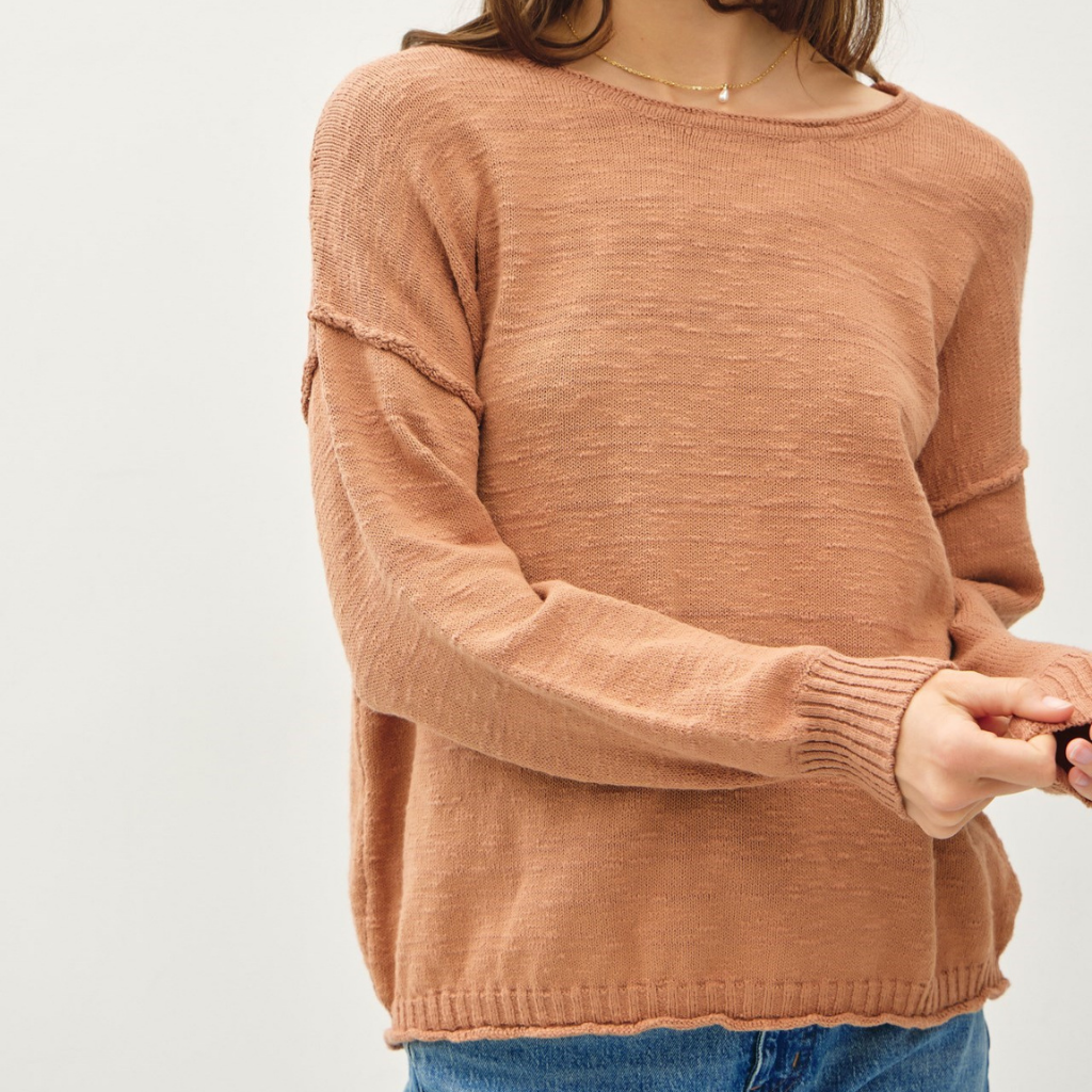 the piper sweater in terracotta