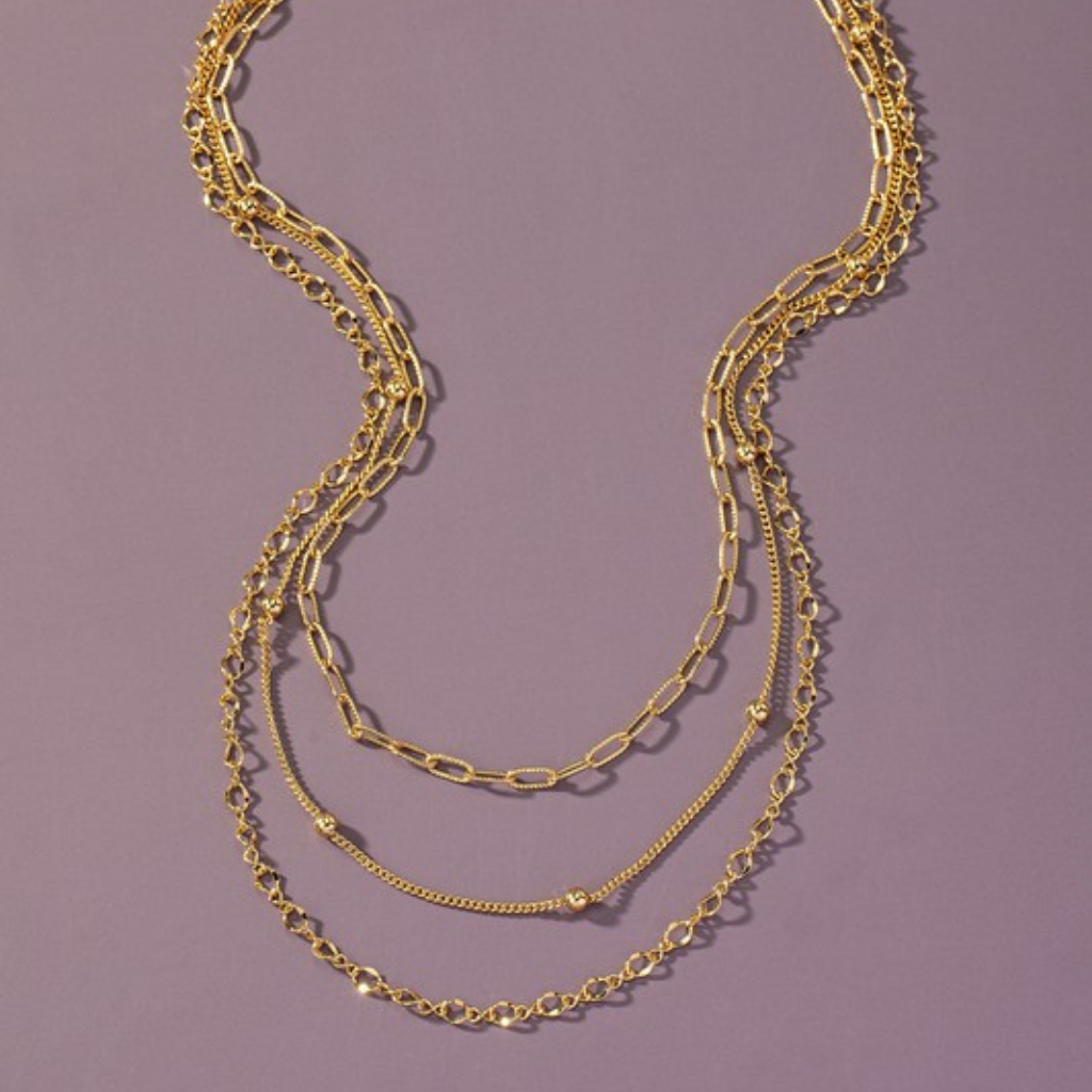 dainty trio chain necklace