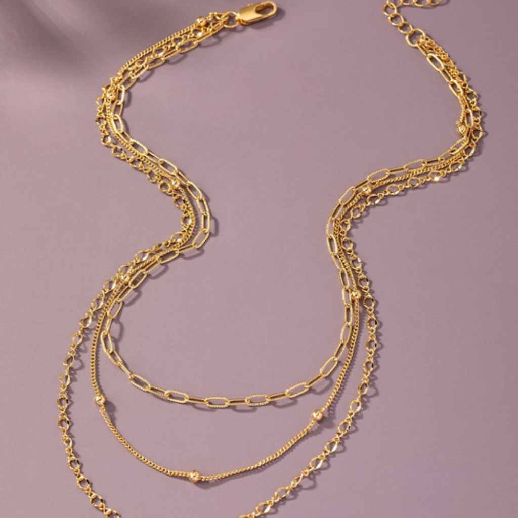 dainty trio chain necklace