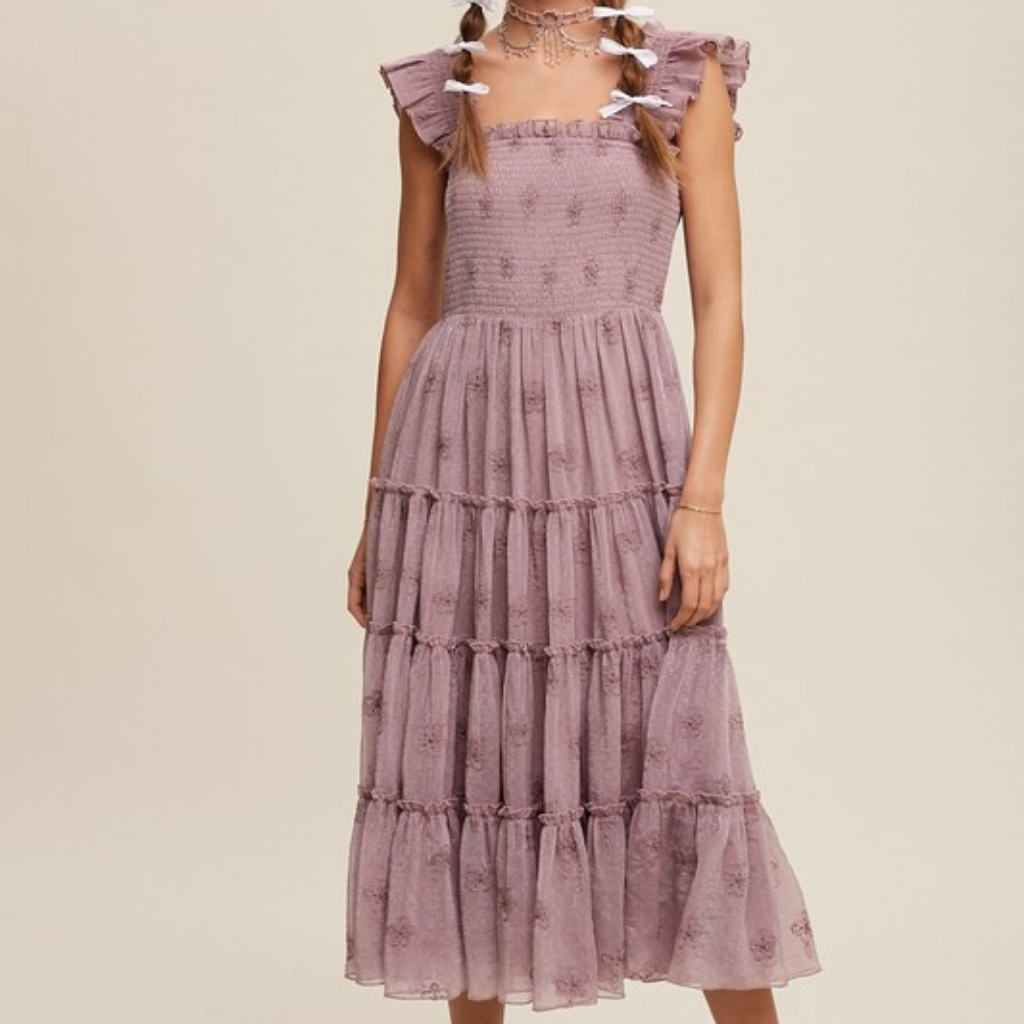 the ellie dress in dusty mauve