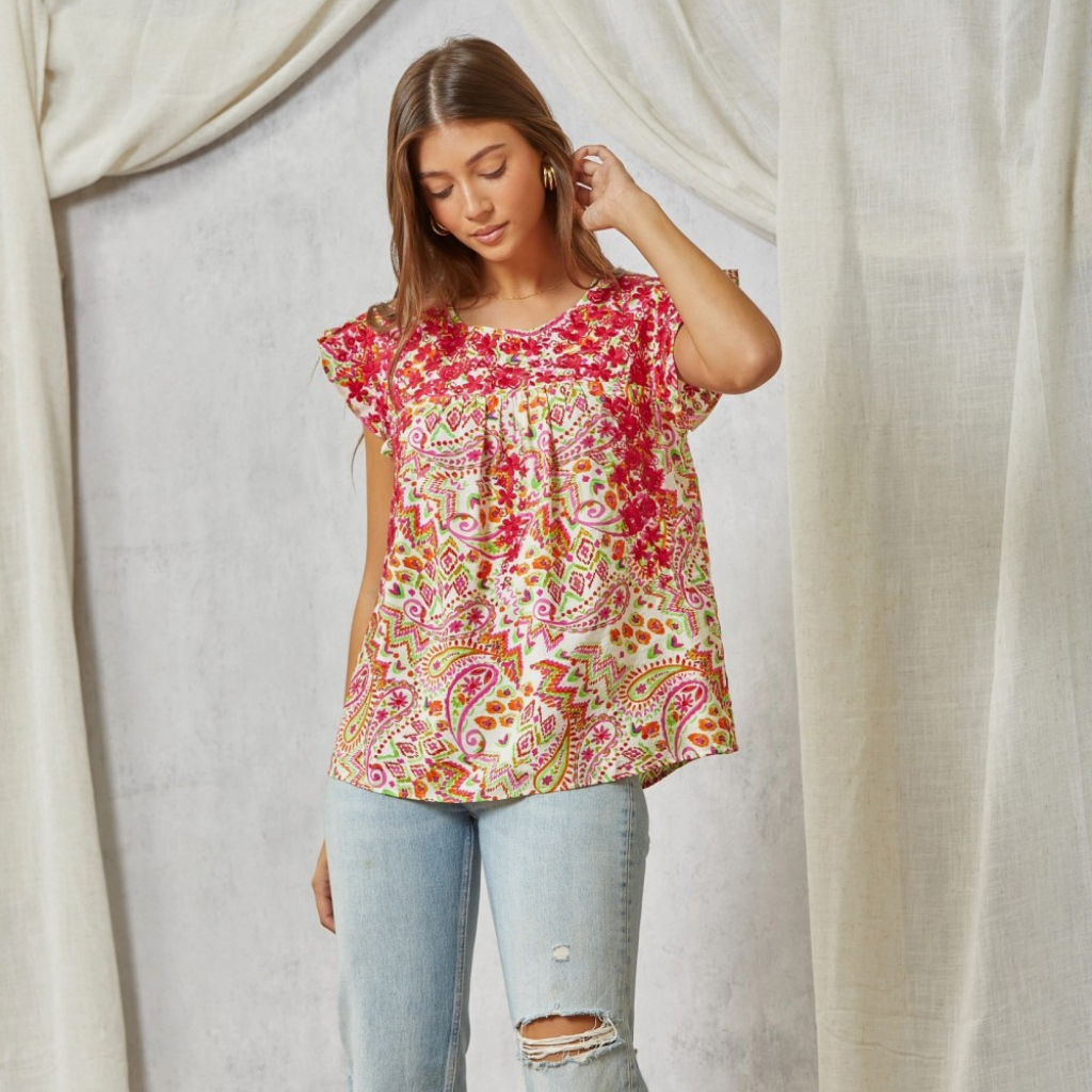 the odette embroidered top