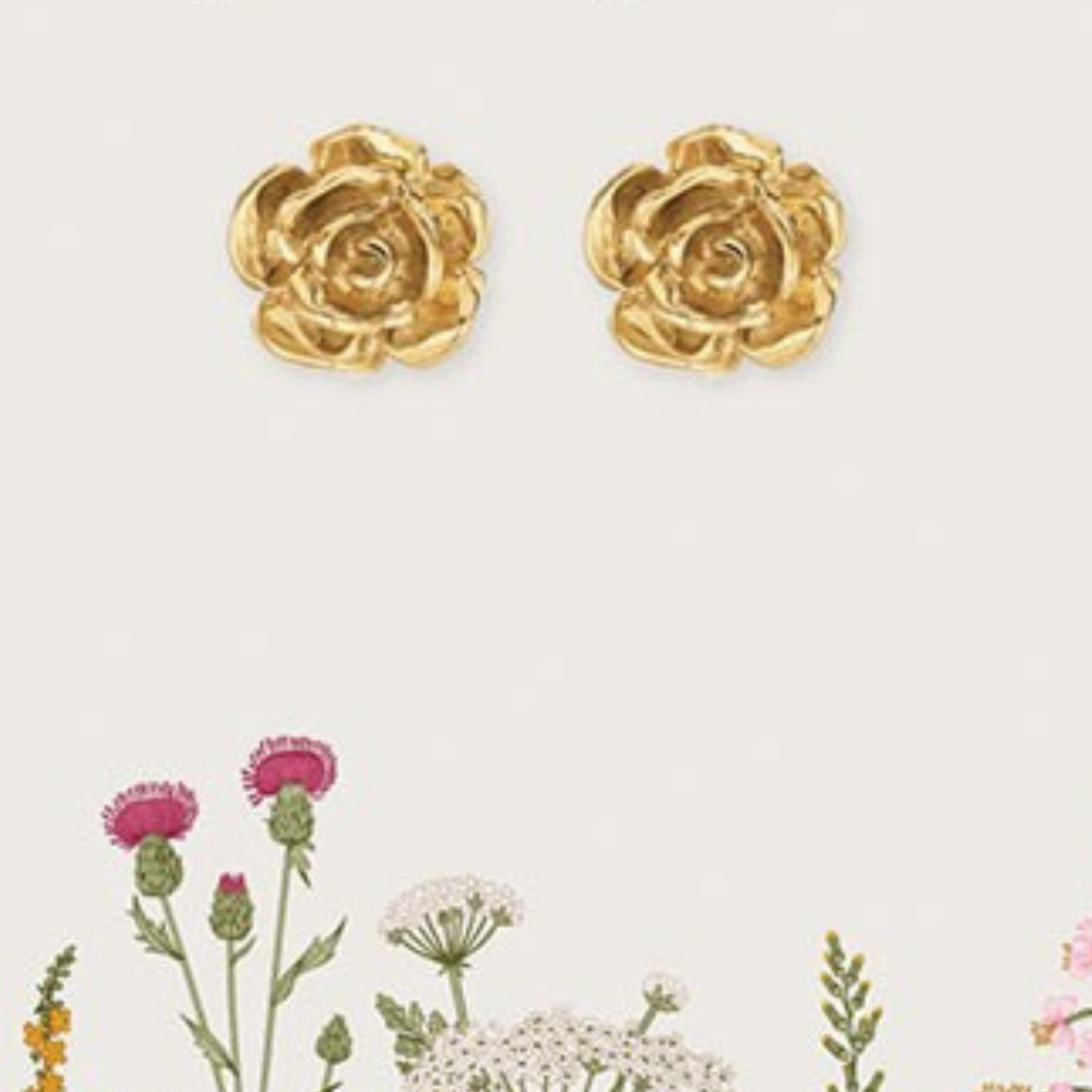 garden rose stud earrings