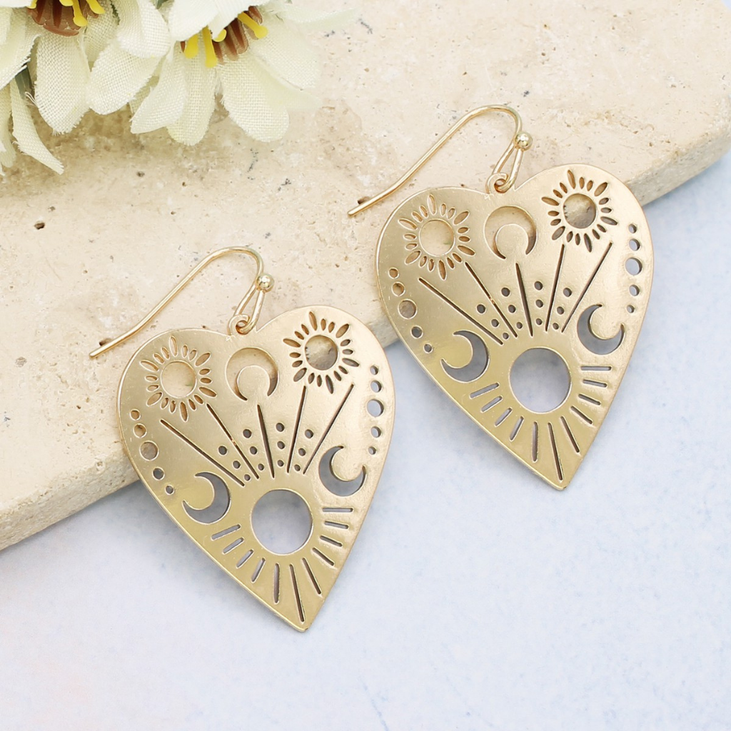 celestial heart earrings