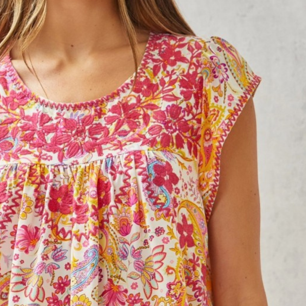 the marigold embroidered top