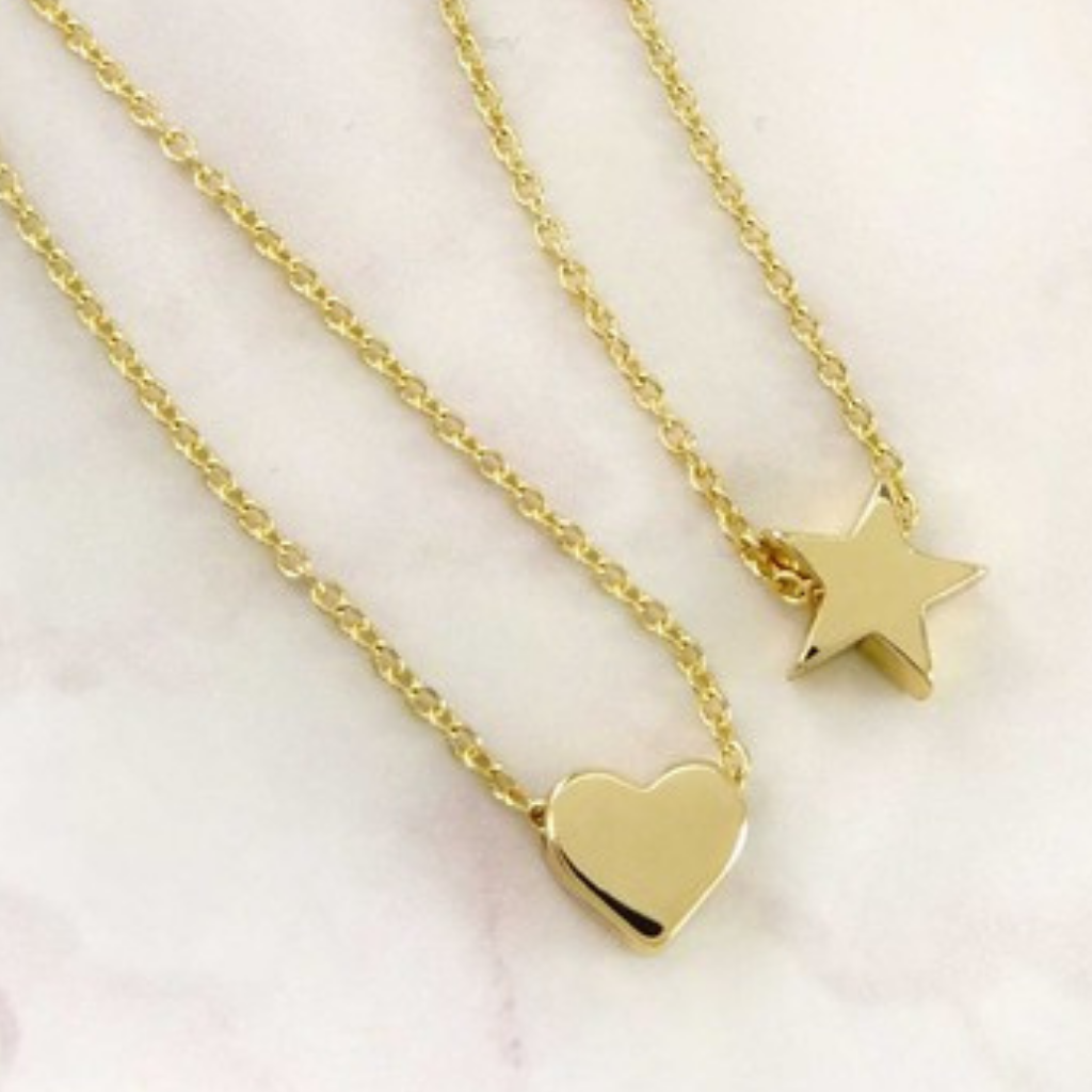 dainty heart and star necklaces