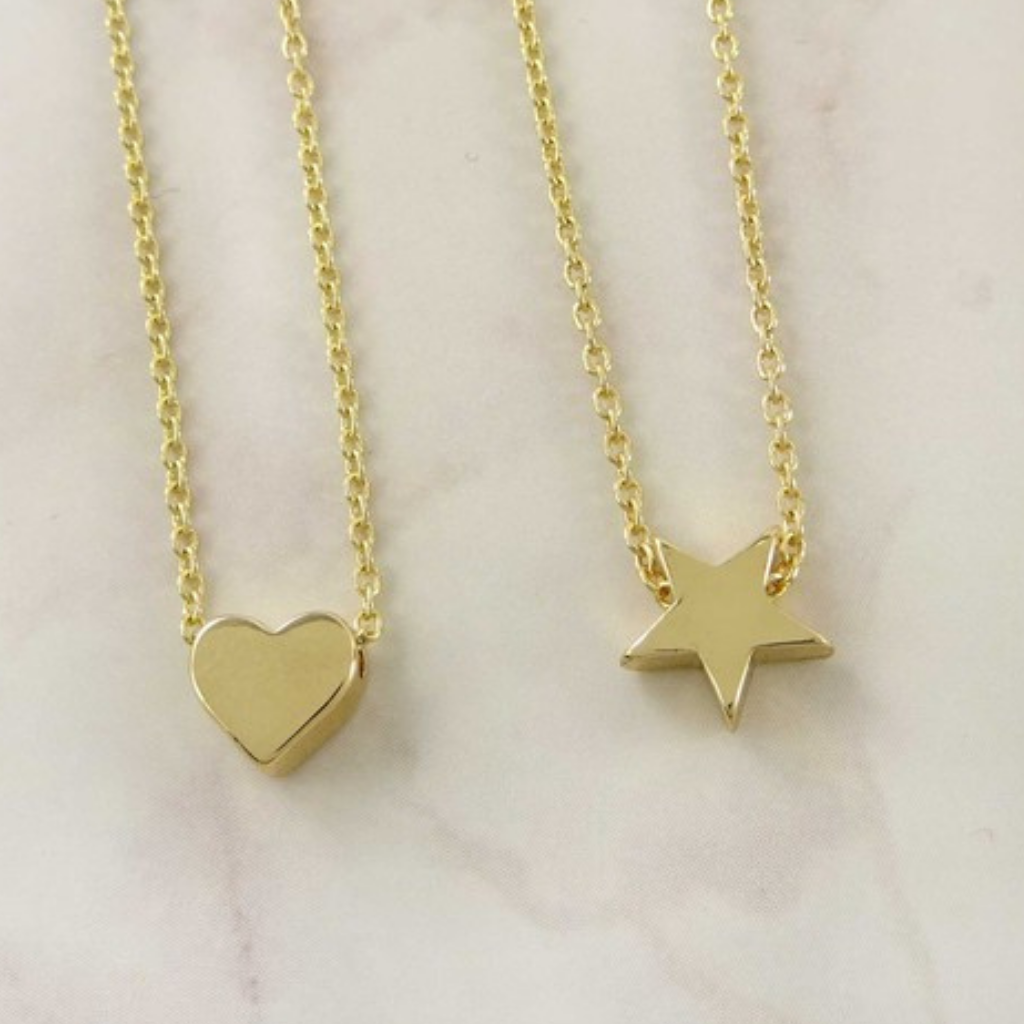 dainty heart and star necklaces