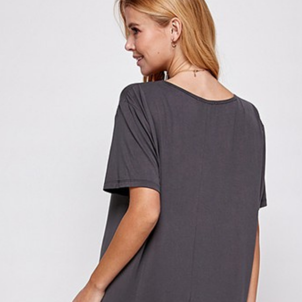 the elliot dress in charcoal