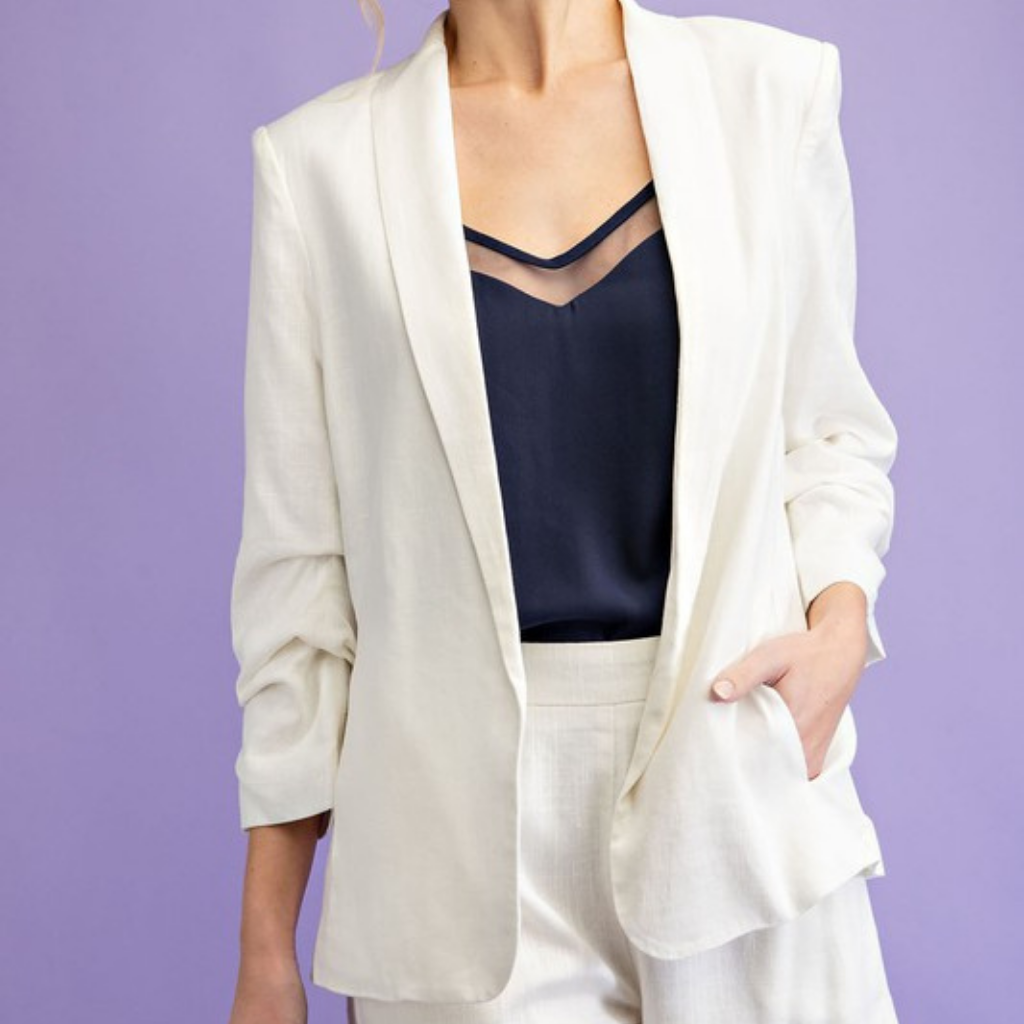 the harlow blazer in off white