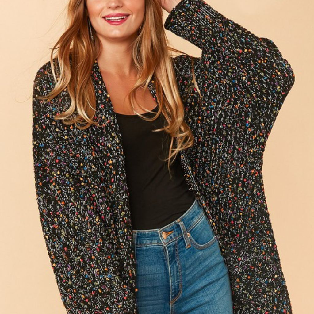 the bella speckled cardigan