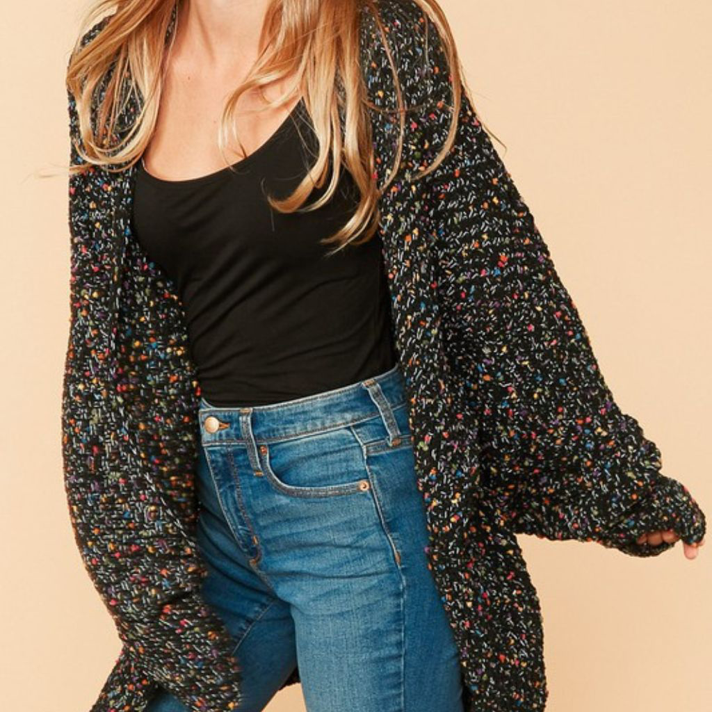 the bella speckled cardigan