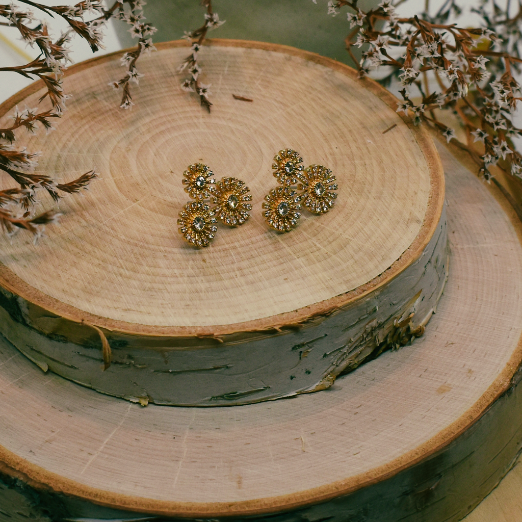 circle cluster earrings